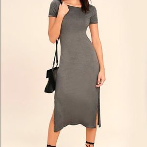 Small Grey Lulus Twist Back Dress